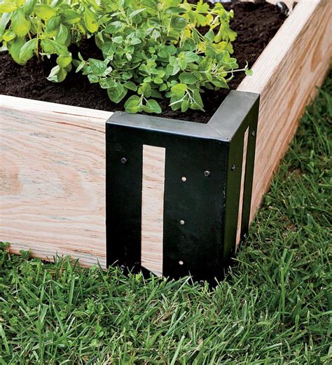 metal corner brackets for wood planter boxes|raised garden bed corner brackets.